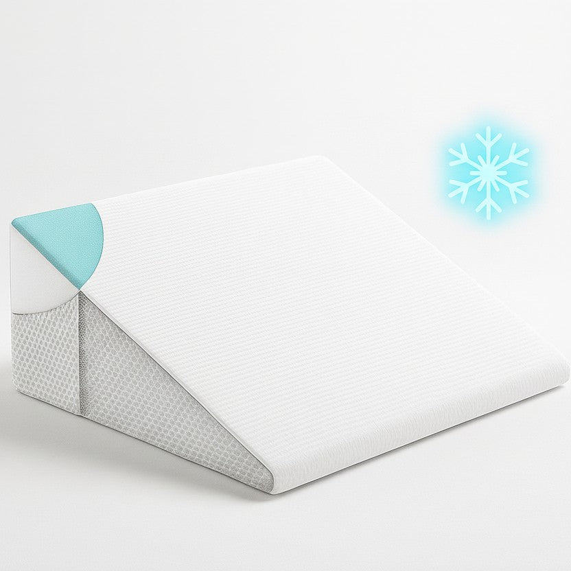 Inclined foam wedge pillow on a bed - product photo 5