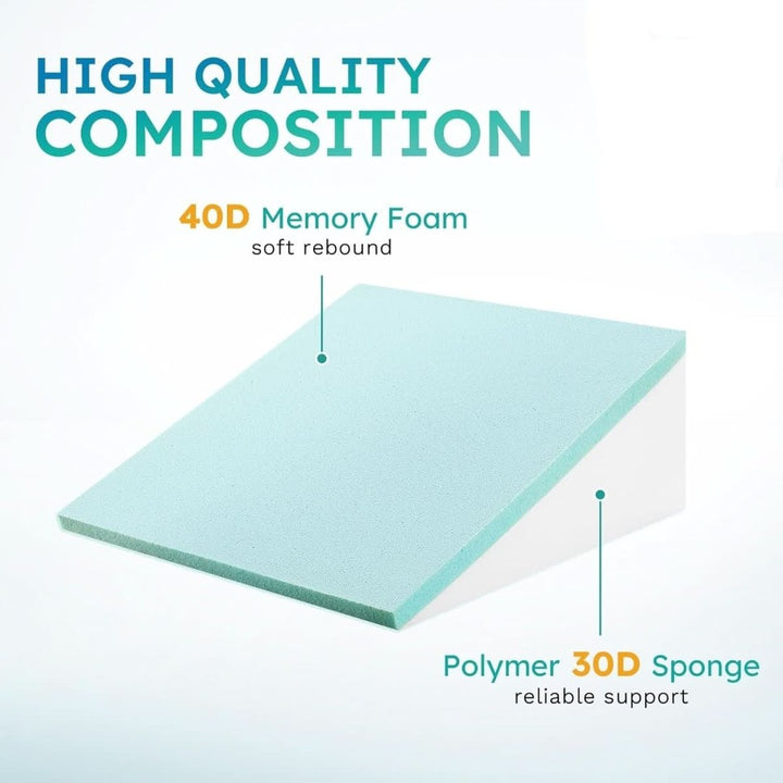 Inclined foam wedge pillow on a bed - product photo 6