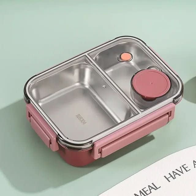 Insulated two-compartment lunch container holding a warm meal - product photo 4