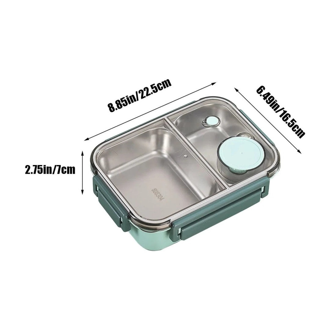 Insulated two-compartment lunch container holding a warm meal - product photo 7