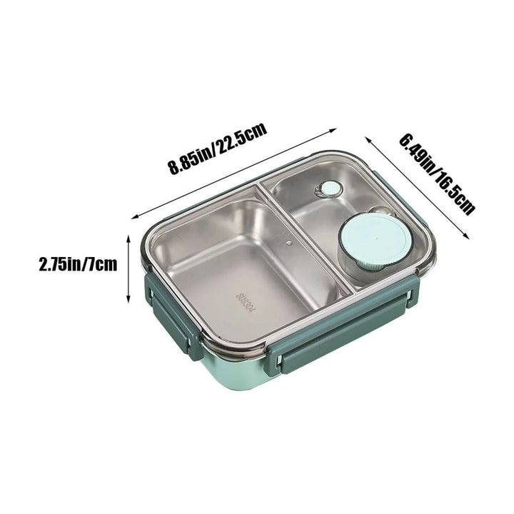 Insulated two-compartment lunch container holding a warm meal - product photo 7