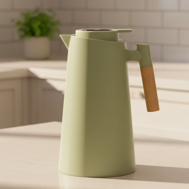 Double-walled steel flask with a temperature readout in the lid - product photo 1