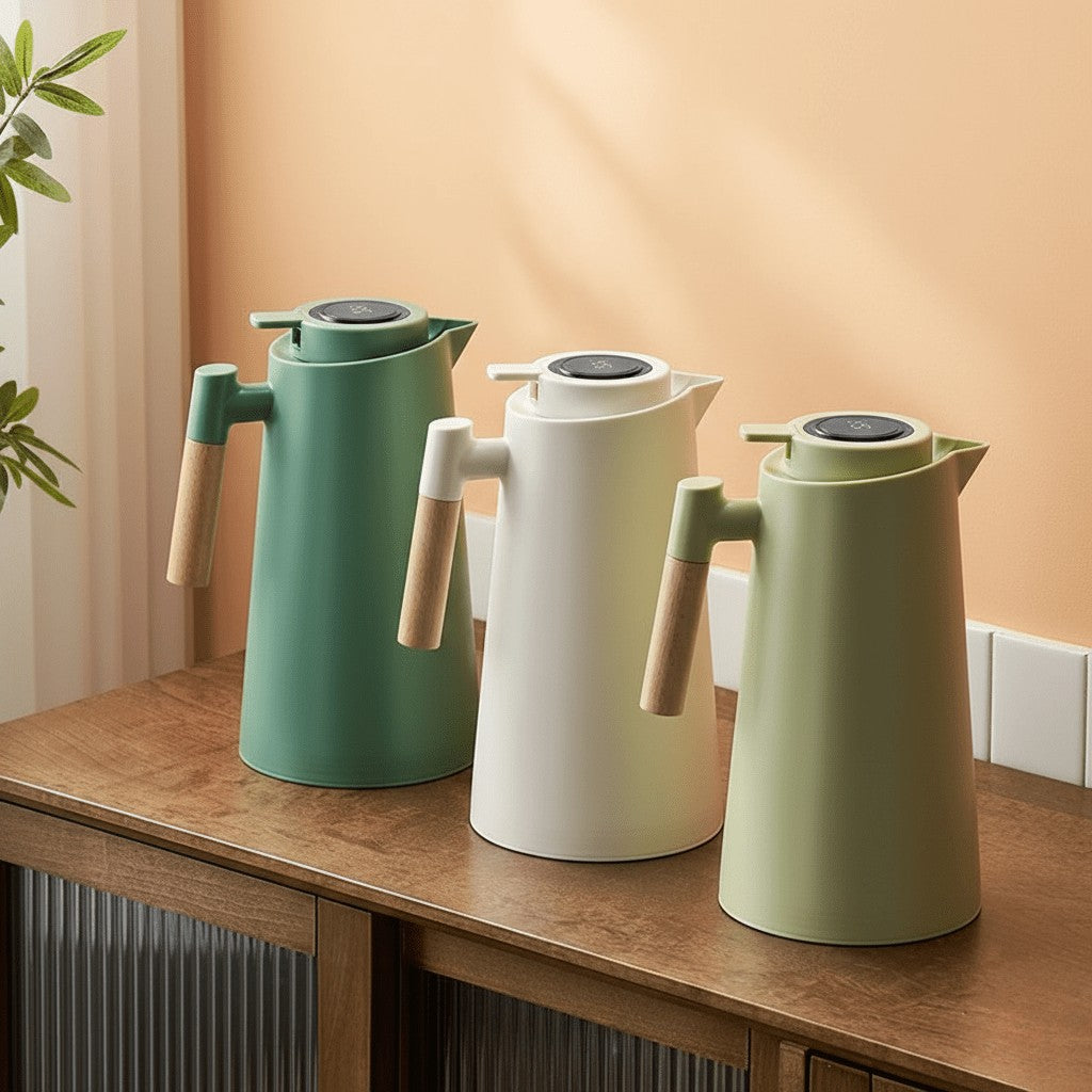 Double-walled steel flask with a temperature readout in the lid - product photo 6