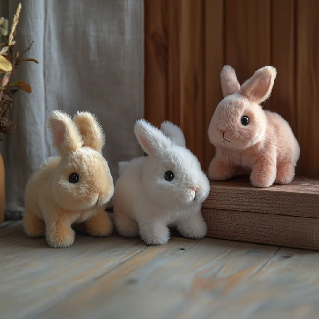 Soft interactive plush bunny toy that hops and makes sounds - product photo 2