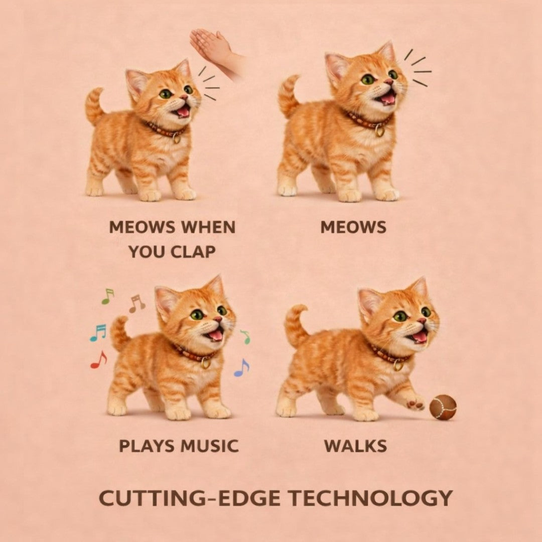 Interactive plush cat that moves and makes sounds - product photo 5
