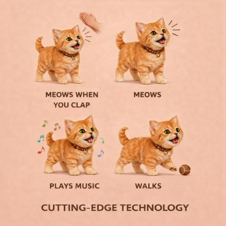 Interactive plush cat that moves and makes sounds - product photo 5