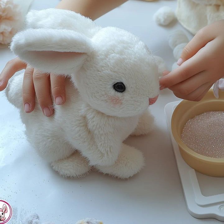 Interactive plush rabbit that hops with moving ears - product photo 1