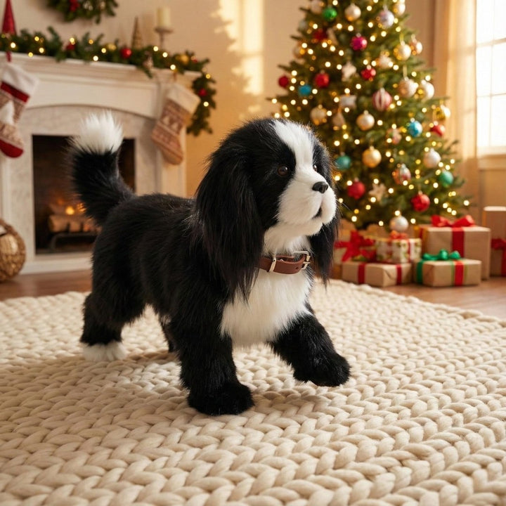 Interactive plush toy dog that walks and barks - product photo 1