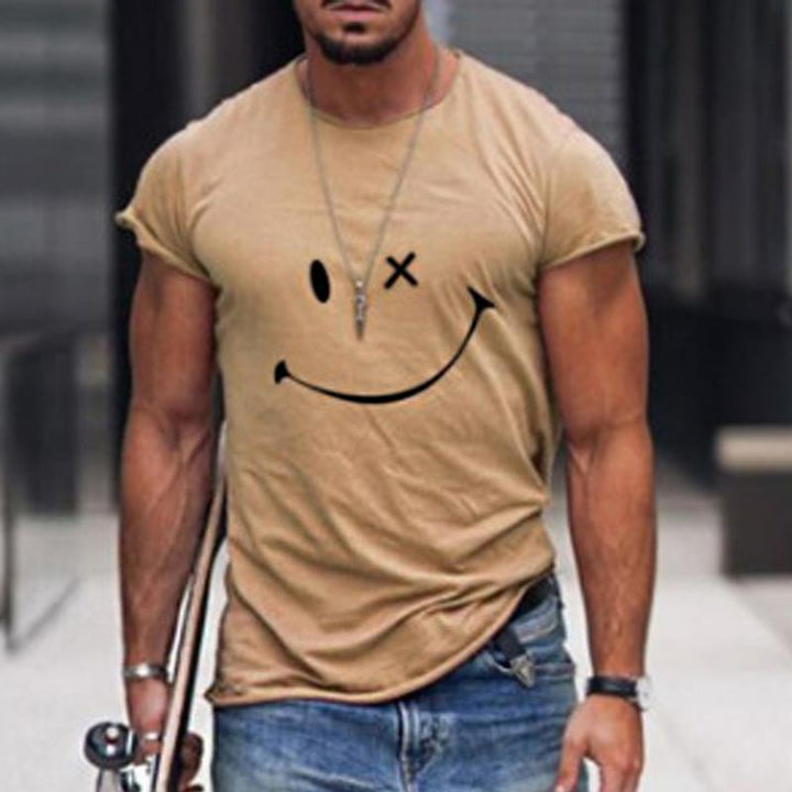 Ryder | Men’s Vintage Smiley Print Round Neck T-Shirt