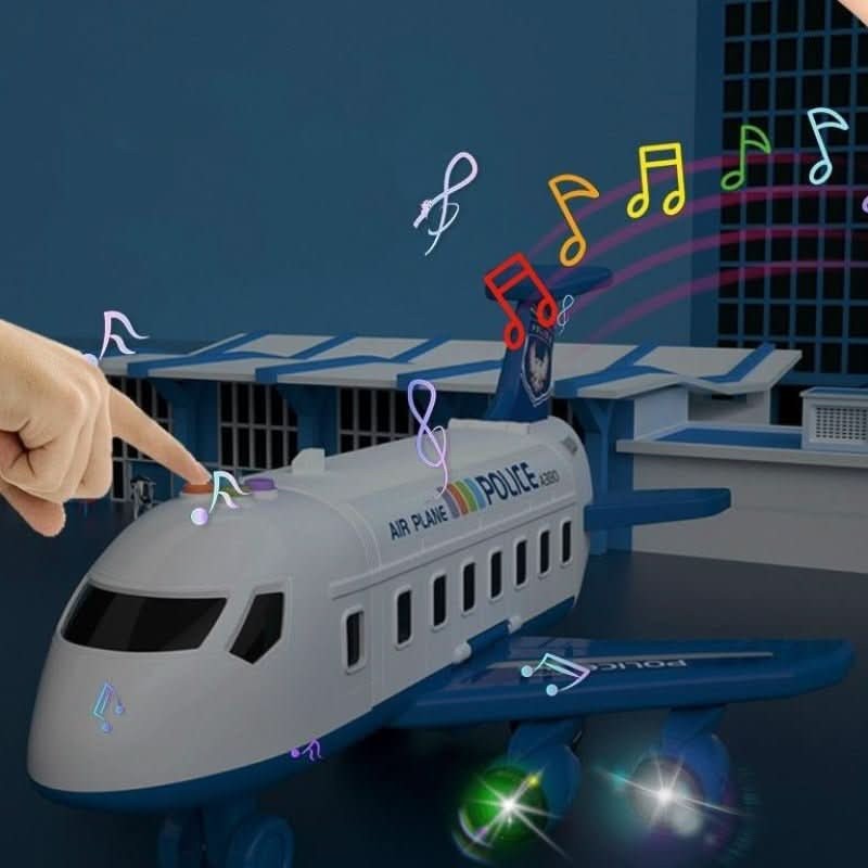 Kids toy airplane playset with ground vehicles and airport accessories - product photo 7