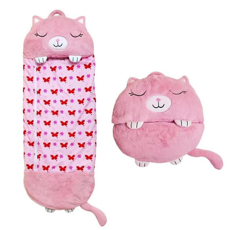Kids sleeping bag that folds into a soft plush animal - product photo 6