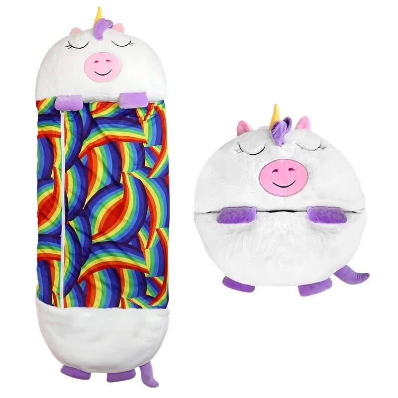 Kids sleeping bag that folds into a soft plush animal - product photo 8