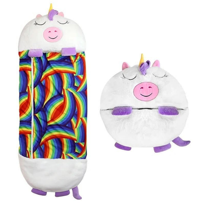Kids sleeping bag that folds into a soft plush animal - product photo 8