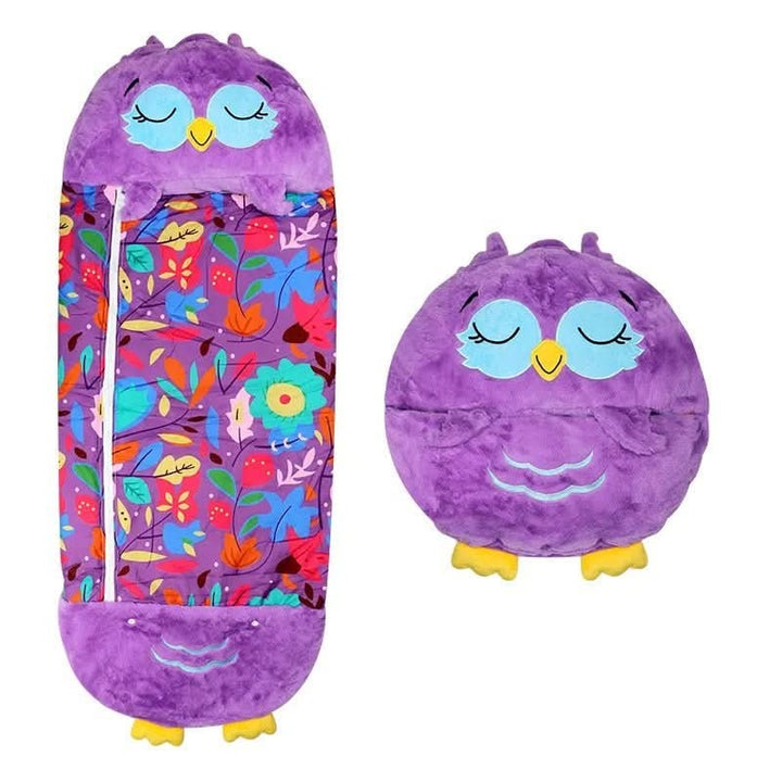 Kids sleeping bag that folds into a soft plush animal - product photo 9