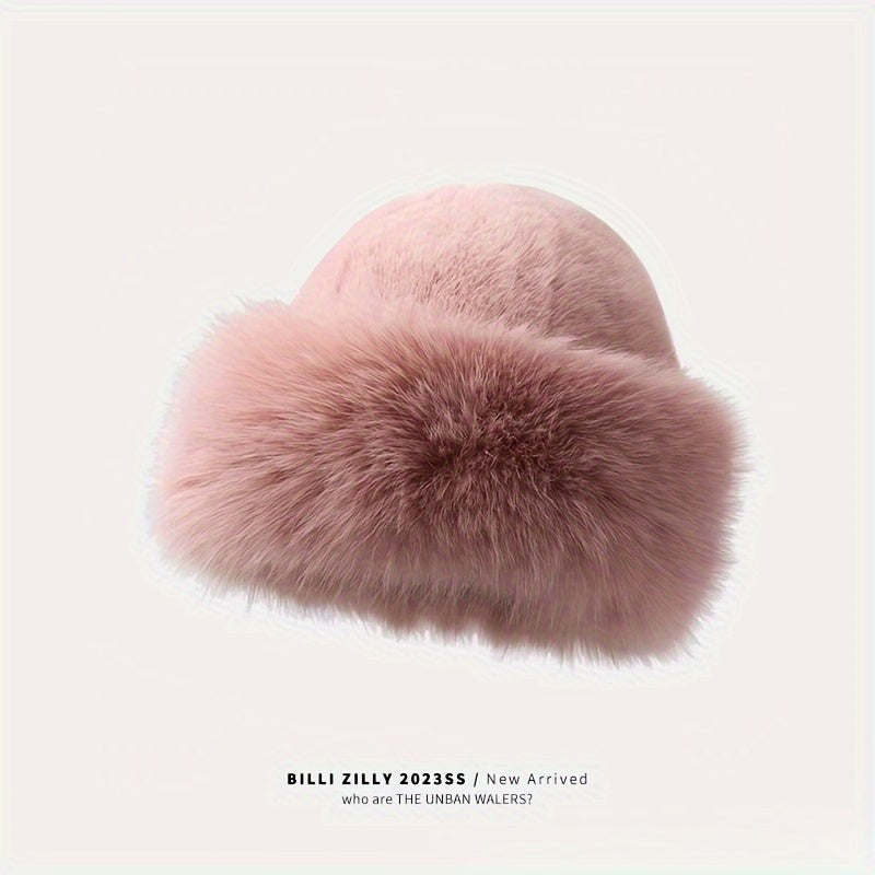 Knit beanie with a faux fur ear band - product photo 5