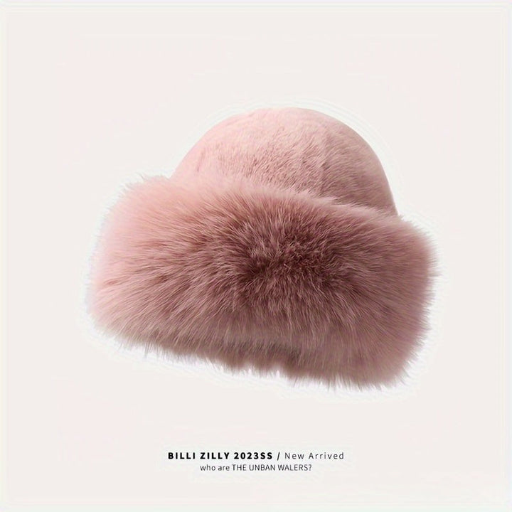 Knit beanie with a faux fur ear band - product photo 5