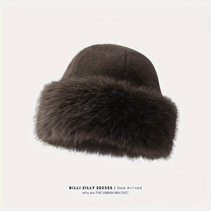 Knit beanie with a faux fur ear band - product photo 7