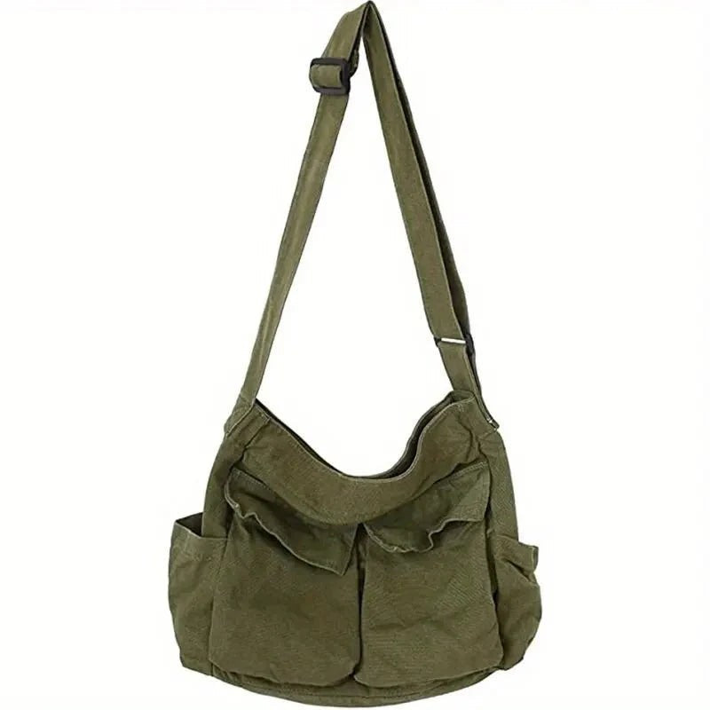 Large canvas shoulder messenger bag - product photo 6