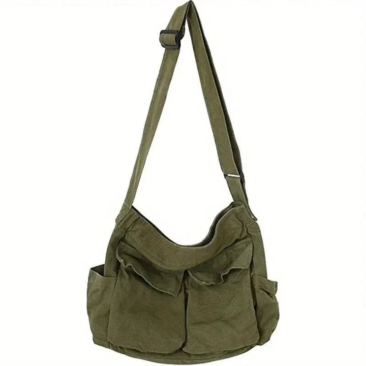 Large canvas shoulder messenger bag - product photo 6
