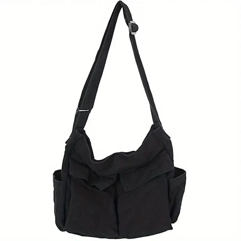 Large canvas shoulder messenger bag - product photo 7