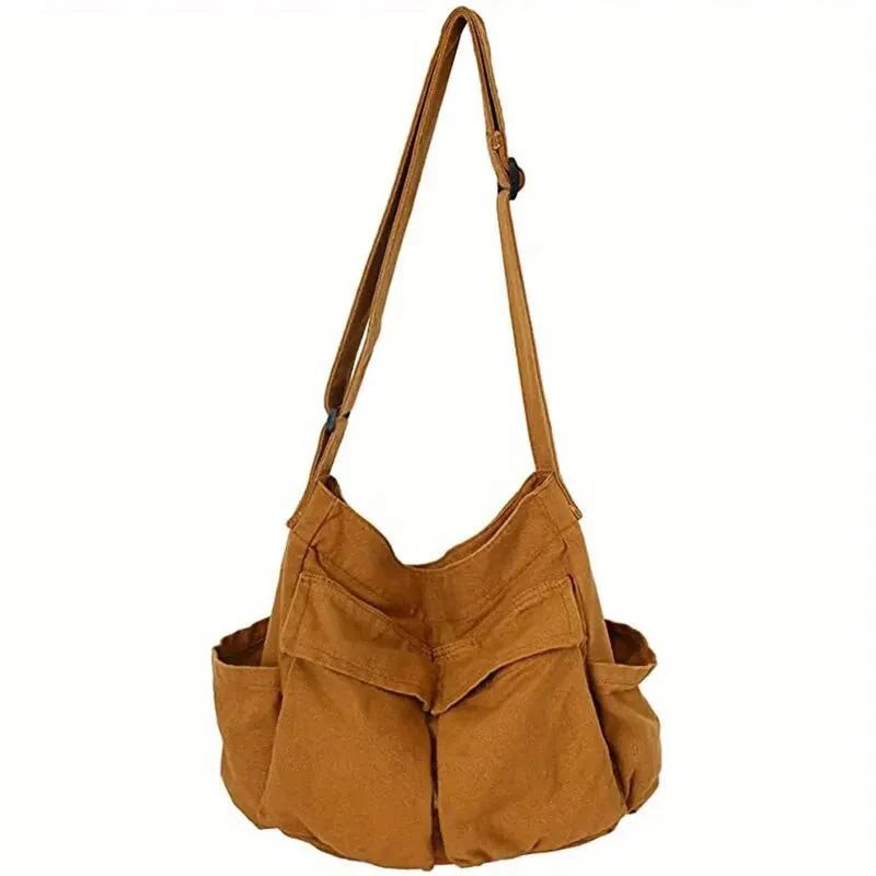 Large canvas shoulder messenger bag - product photo 8