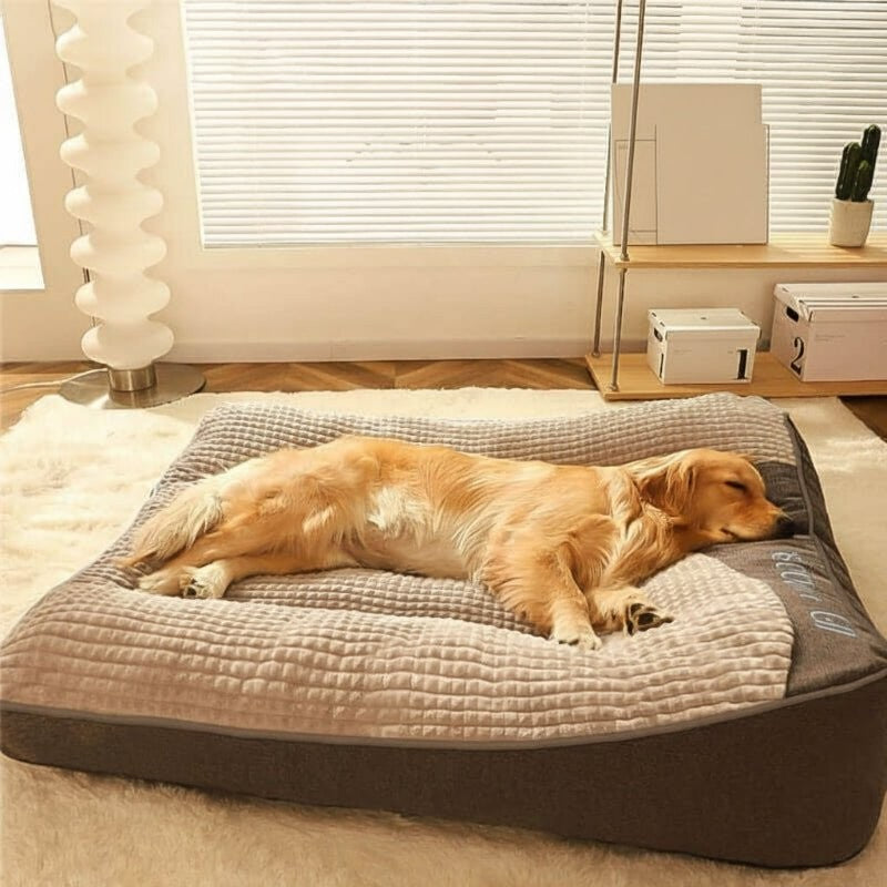 Large bolstered dog bed with a scratch-resistant washable cover - product photo 2