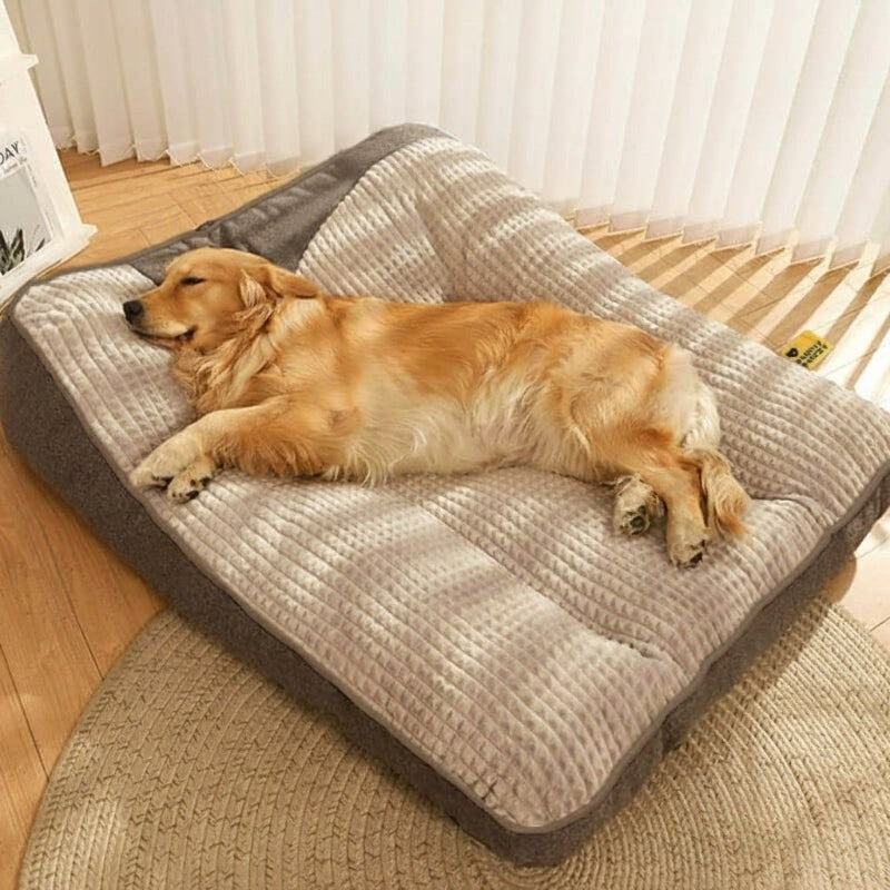 Large bolstered dog bed with a scratch-resistant washable cover - product photo 3