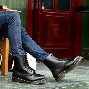 Leather lace-up boots with a grip sole - product photo 8