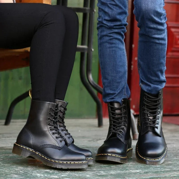 Leather lace-up boots with a grip sole - product photo 9