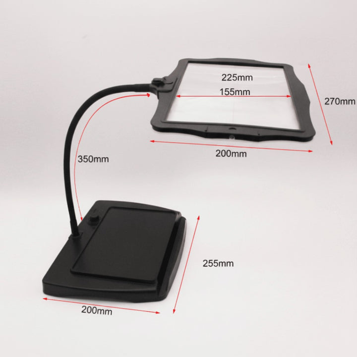 LED desk magnifying lamp with a large lens on a flexible gooseneck - product photo 2