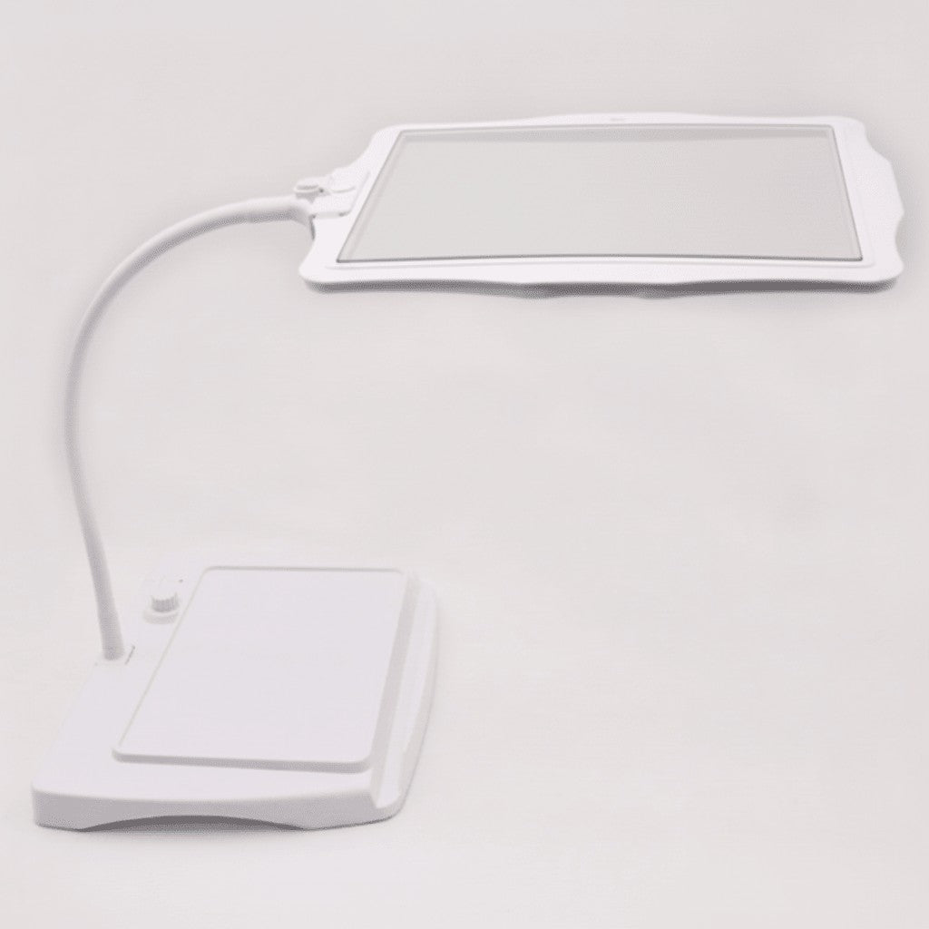 LED desk magnifying lamp with a large lens on a flexible gooseneck - product photo 4