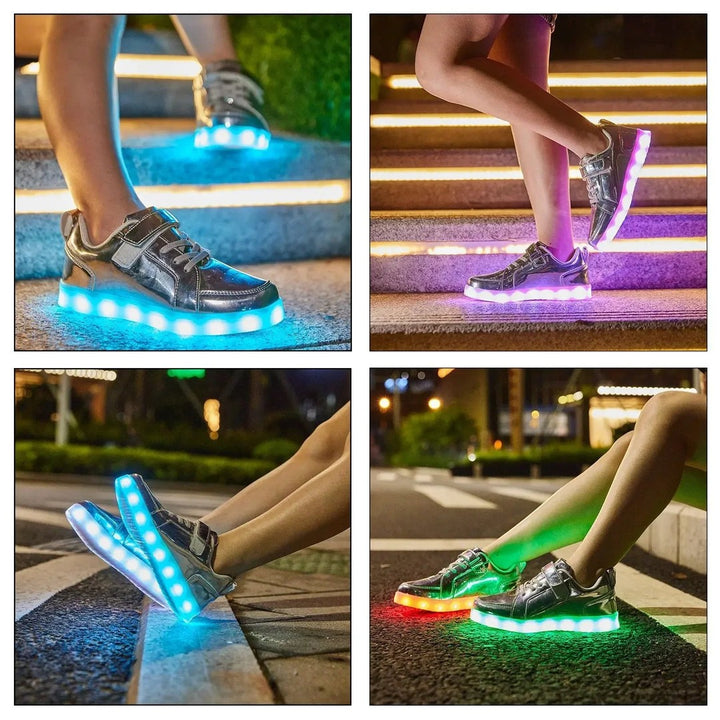 LED light-up sneakers glowing through the sole - product photo 5