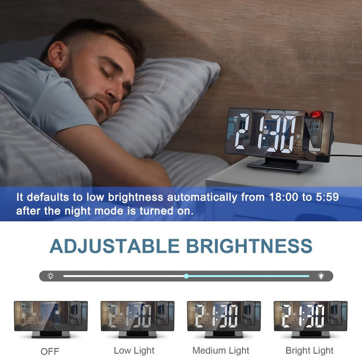 LED projection alarm clock projecting the time - product photo 2