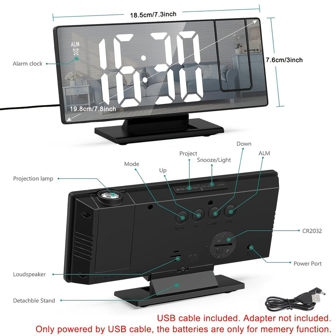 LED projection alarm clock projecting the time - product photo 4