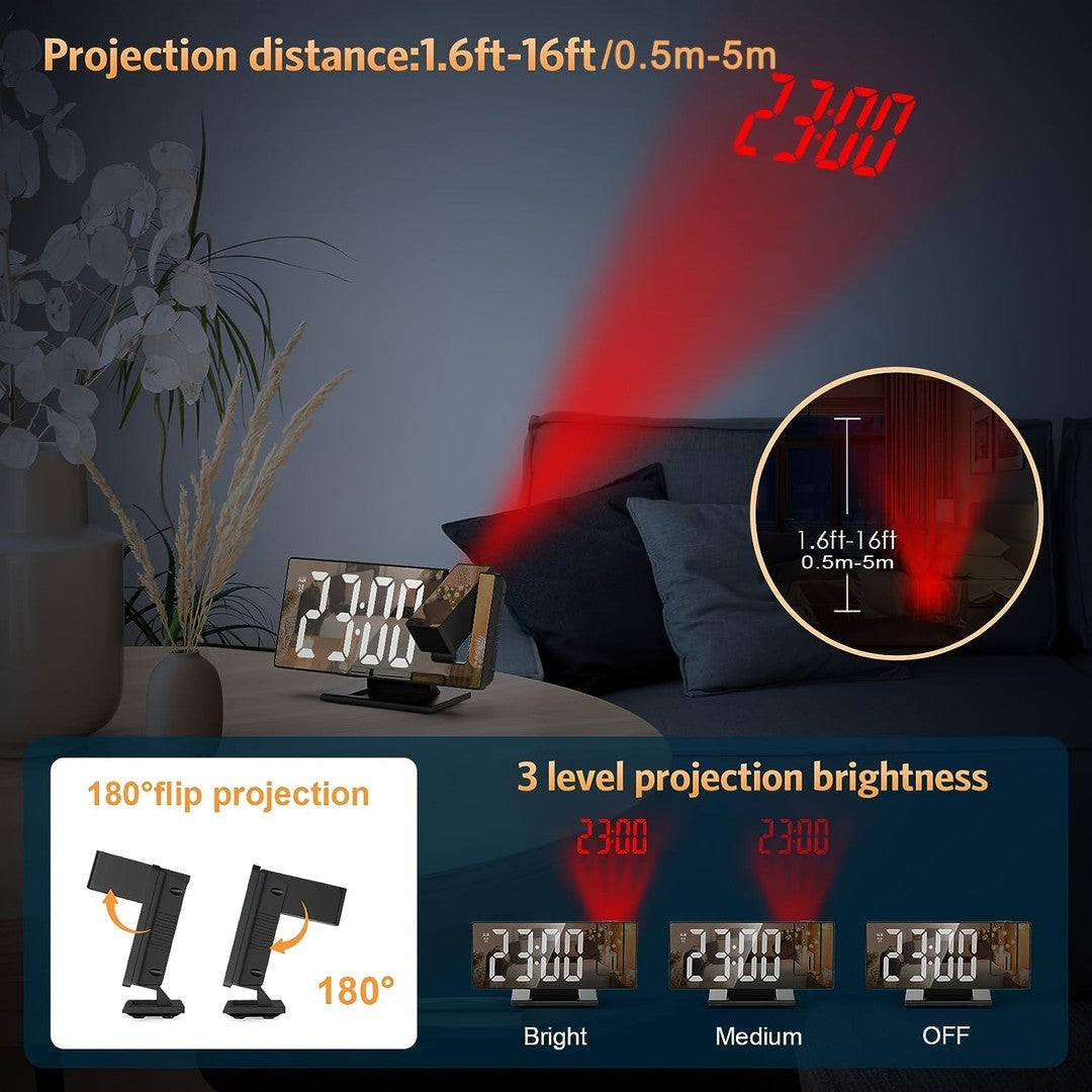 LED projection alarm clock projecting the time - product photo 6