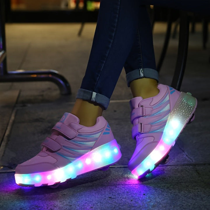 LED sneakers with removable wheels - product photo 2
