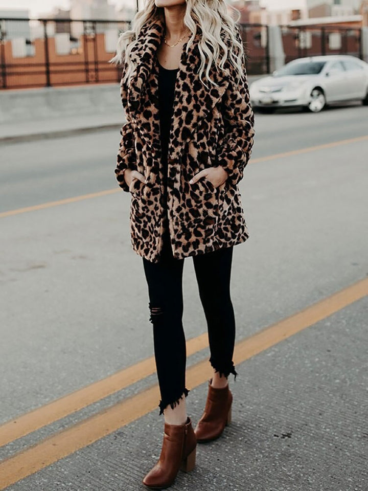 Leopard print women's winter coat - product photo 6