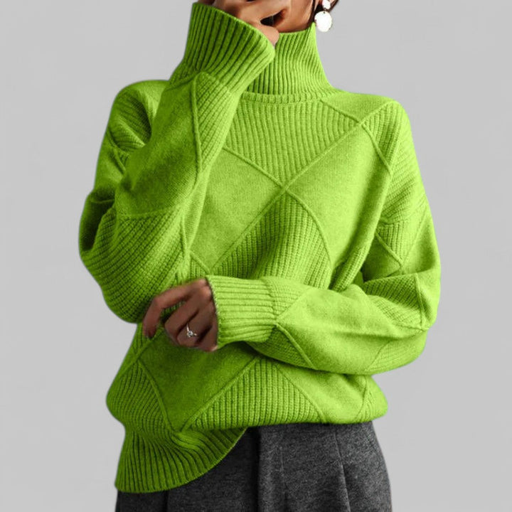 Nadia | Cozy Oversized Patterned Winter Turtleneck Sweater for Women