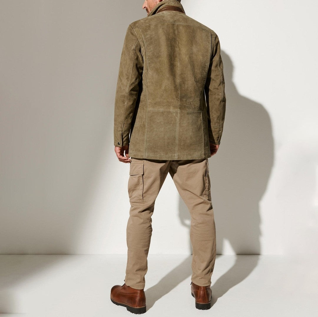 Lined suede-look jacket for men - product photo 2