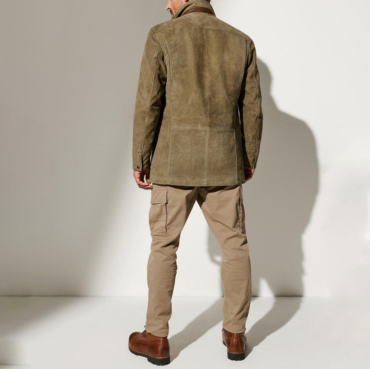Lined suede-look jacket for men - product photo 2