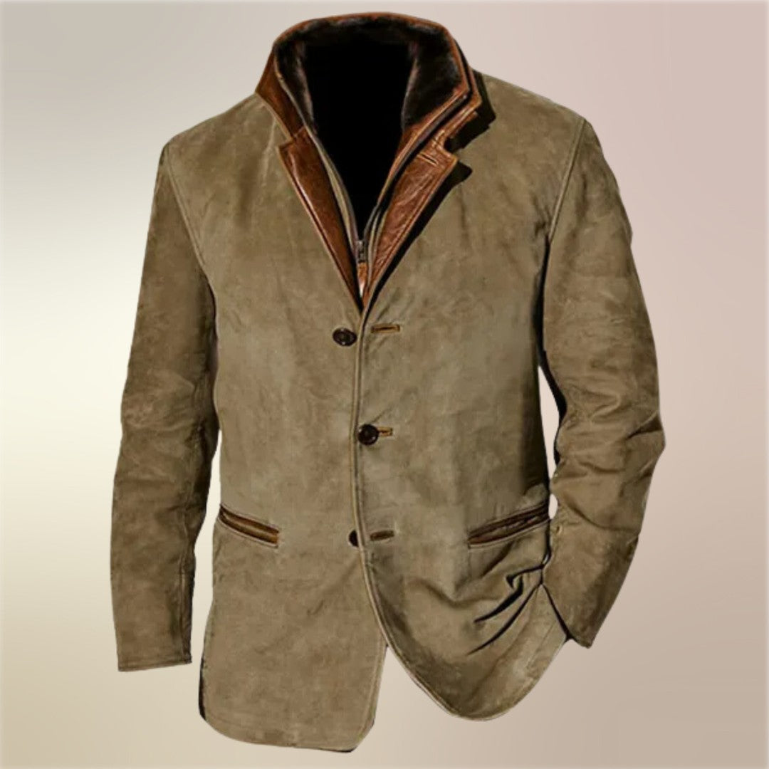 Lined suede-look jacket for men - product photo 3