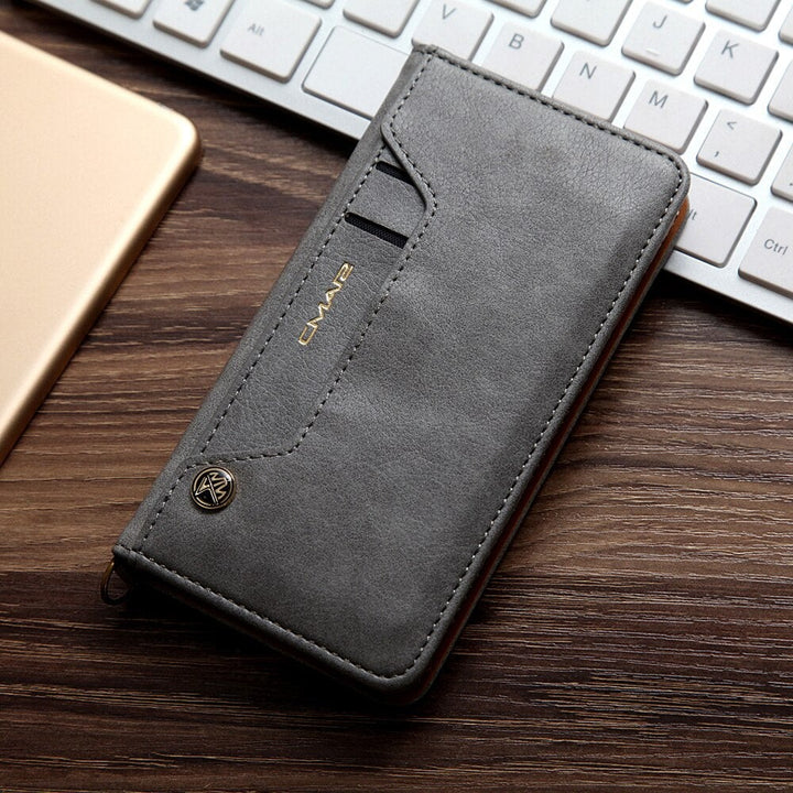 Magnetic flip phone case with card slots - product photo 12