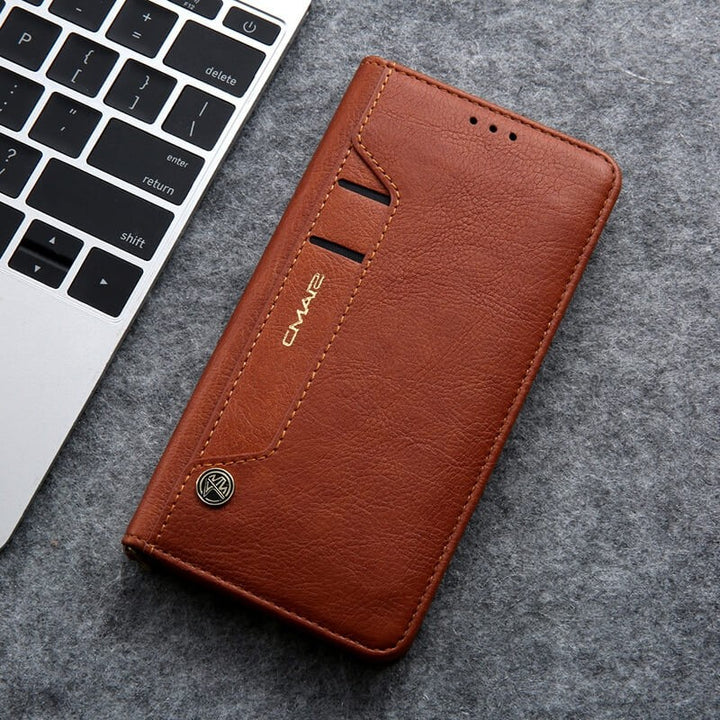 Magnetic flip phone case with card slots - product photo 14