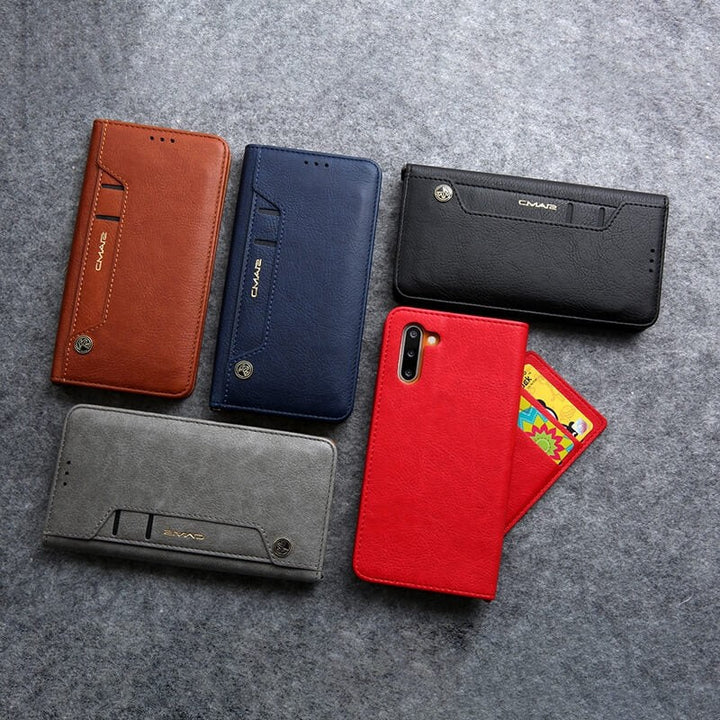 Magnetic flip phone case with card slots - product photo 17