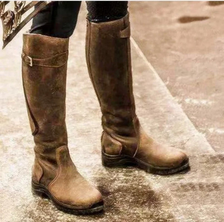 Isabella | Knee-High Women’s Boots With Buckle And Rugged Sole