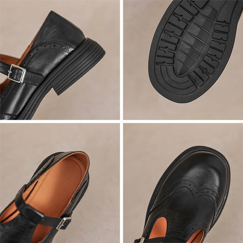 Mattea | Elegant Leather Mary Jane Shoes For Women