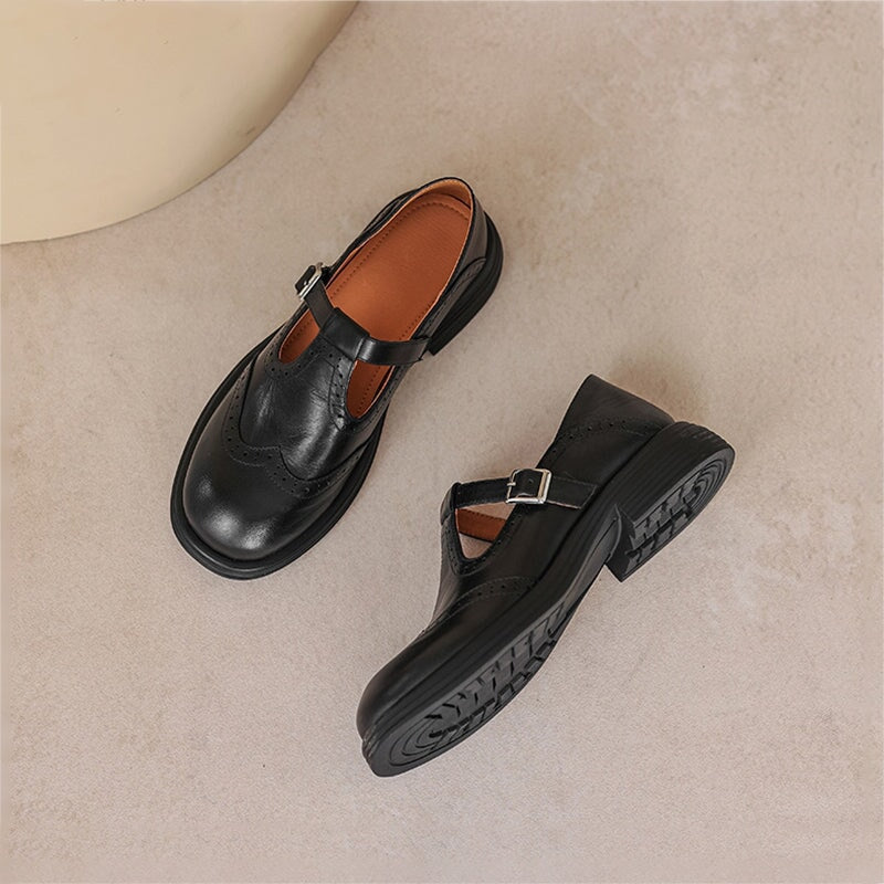 Mattea | Elegant Leather Mary Jane Shoes For Women