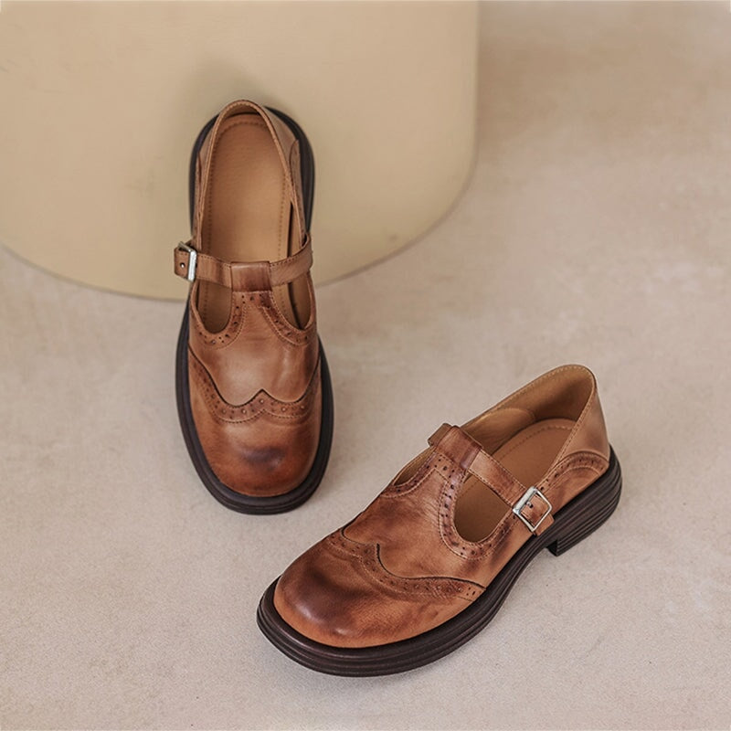 Mattea | Elegant Leather Mary Jane Shoes For Women