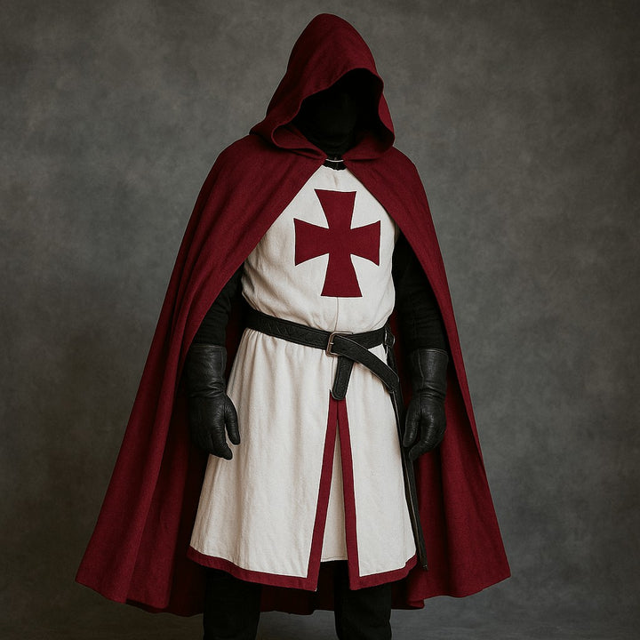 Medieval knight costume with a full-length cloak - product photo 3