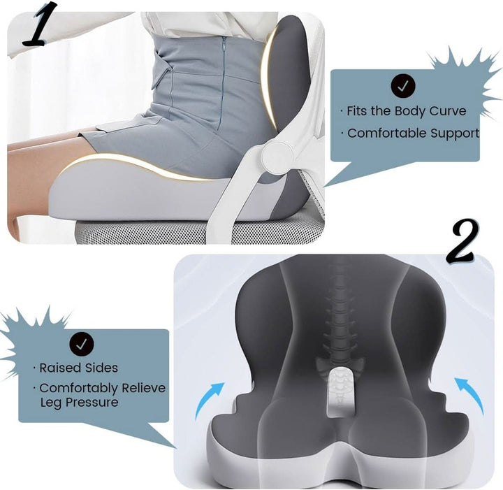 Memory foam seat cushion with a removable cover on a chair - product photo 2